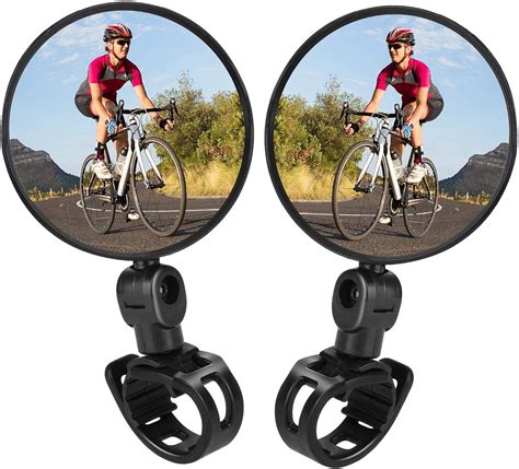 TAGVO Bike Mirrors, 2pcs Bicycle Cycling Rear View Mirrors Adjustable ...