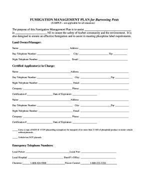 Fillable Online icwdm state of california fumigation management plan ...