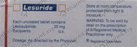 Lesuride 25 MG Tablet (10): Uses, Side Effects, Price & Dosage | PharmEasy