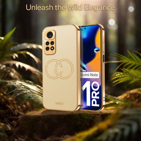 Vaku ® Xiaomi Redmi Note 11 Pro Skylar Leather Pattern Gold ...