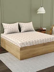 Himeya King Size Bedsheet (108 x 108 Inches) – 300 TC, 100% Cotton ...