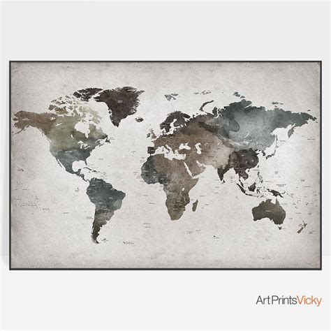 World Map Wall Art, World Map Art, World Map, Travel World Map Print ...