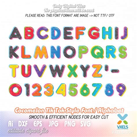 Tik Tok Cocomelon Kids Style Alphabet Fonts Vector Image