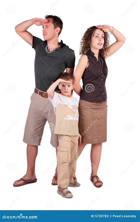 Father, Son and Mother Look Out for Something Stock Image - Image of ...