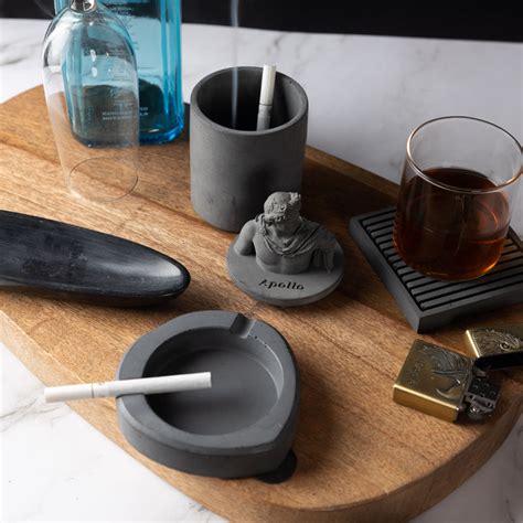 Squaline- Set of 6 Coasters-Dark Concrete-Buy home decor items online ...