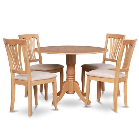 Oak Round Kitchen Table and 4 Kitchen Chairs 5piece - Kitchen Table ...