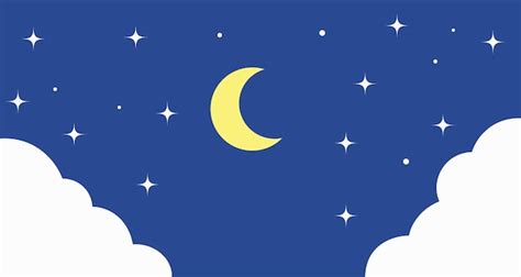 Background sky view with moon and star | Premium Vector
