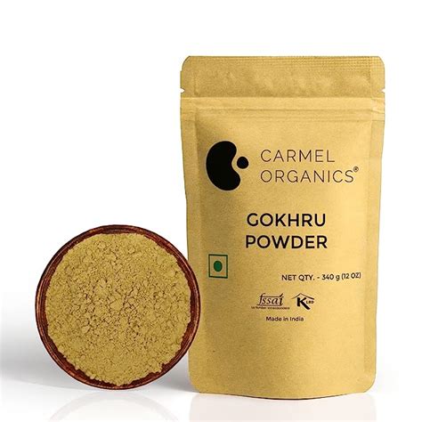 Buy CARMEL ORGANICS Gokhru/Gokshura/Tribulus Terrestris Powder(340 ...