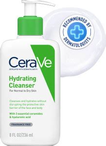 CeraVe Hydrating Cleanser For Dry Skin with Ceramides & Hyaluronic Acid ...