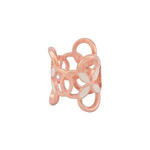 FD Styles Workaholic 18k Rose Gold Plating White Petals Alloy Finger ...