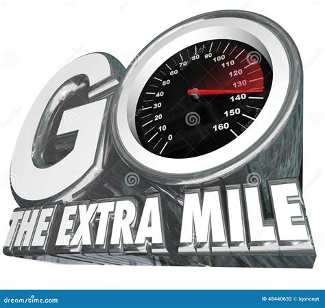 Go the Extra Mile Speedometer Additional Effort Distance Results Stock ...