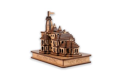 Shri Ram Mandir Ayodhya 3D Wood Tempal for Office and Car Dashboard ...