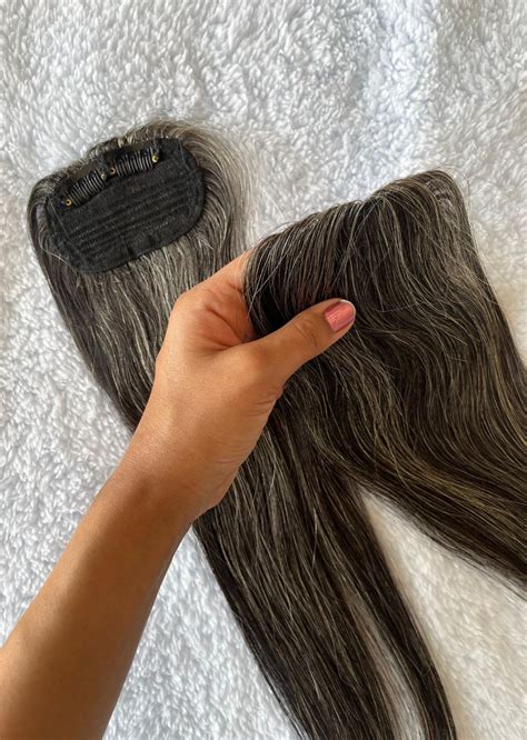Salt and Pepper Human Hair Extensions, Hair Toppers – GorgeousHair