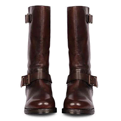 Saint Adette Buckle Decor Brown Leather Calf Boots – SaintG India