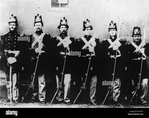 CIVIL WAR: MARINES. /nAn officer (far left) and enlisted men of the U.S ...