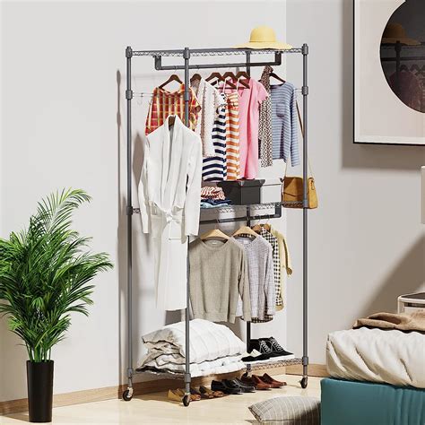 Buy Modrine Garment Rolling Rack, 3-Tiers Heavy Duty Wire Shelving ...