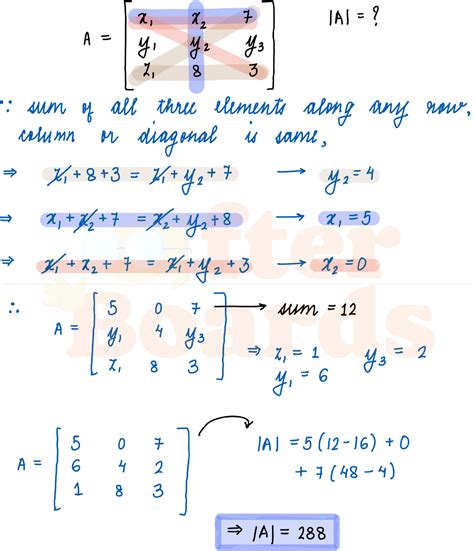 IPMAT Indore - If A = bmatrix x_1 & x_2 & 7 \\ y_1 & y_2 & y_3 \\ z_1 ...