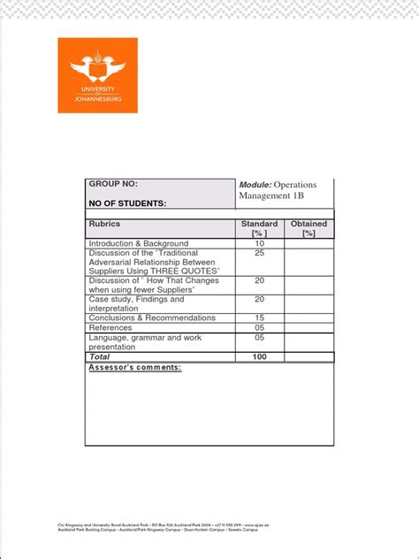 Assignment Rubric | PDF