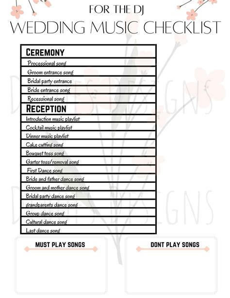Don't forget to grab this wedding song checklist for your DJ! Important ...