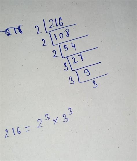 How to solve a prime number of 216 - Brainly.in