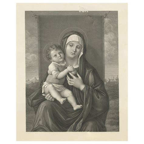 Antique Print of Mary Holding Jesus Christ, C.1880 For Sale at 1stDibs ...