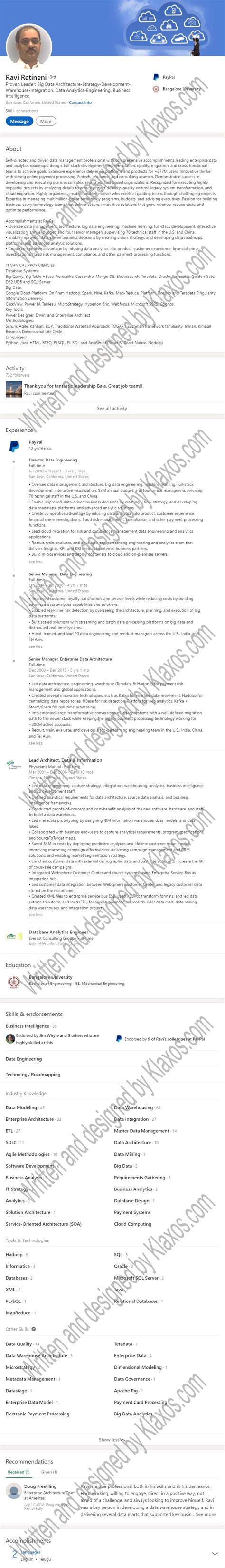 Image result for LinkedIn Profile Examples Computer Science