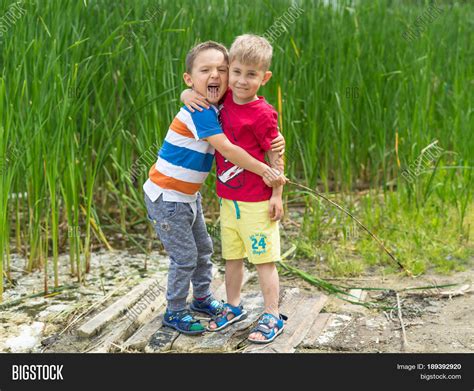Young Boys Hugging