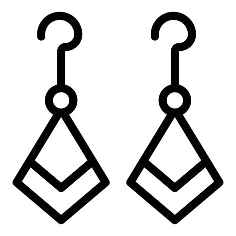 Pair of earrings icon, outline style 15661170 Vector Art at Vecteezy