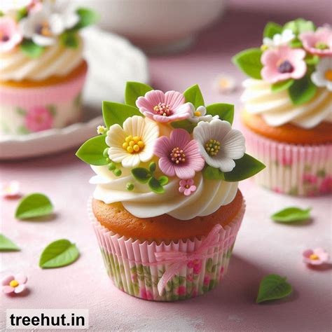 Flowers Cupcake Ideas, Mini Cake Ideas, Cake Decoration Ideas, Spring ...