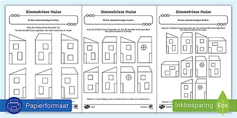 Simmetriese Huise - Aktiwiteit (teacher made) - Twinkl