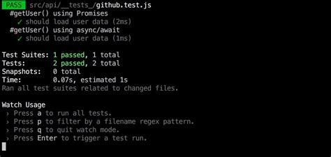 Jest API Testing 的图像结果