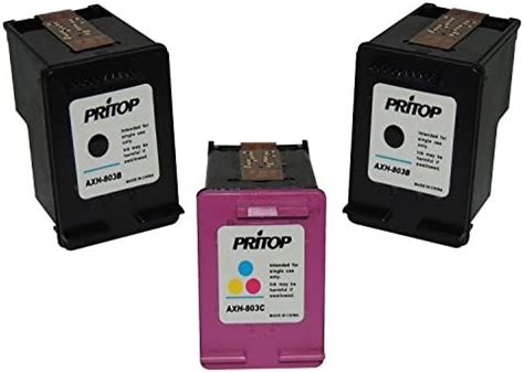 803 XL (2 Black & 1 Color) Pack of 3 Multi Color Ink Cartridge for HP ...