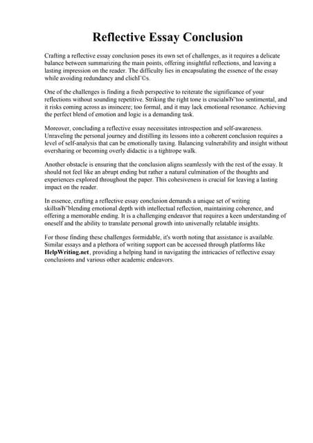 Image result for Final Reflection Essay Example