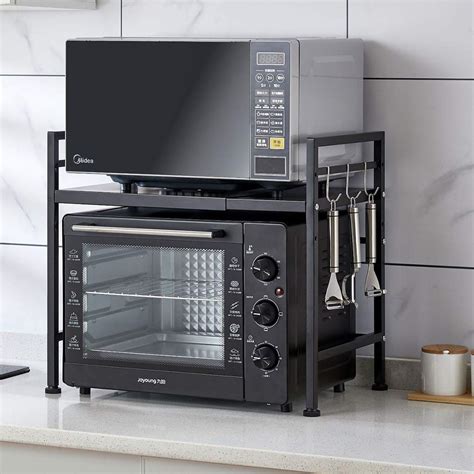 Buy KAKIBLIN Microwave Oven Rack, 2-Tier Telescopic Storage Rack ...