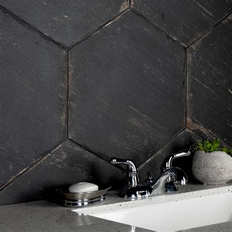 Merola Tile Retro Hex 14" x 16" Porcelain Wood Look Wall & Floor Tile ...