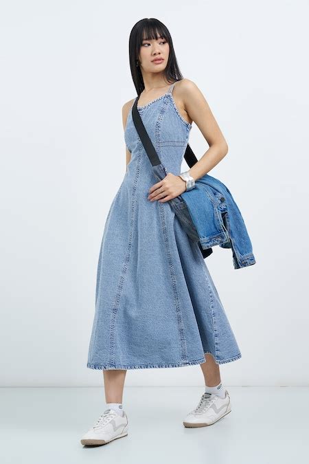 Light Blue Solid Midi Casual Women Slim Fit Dresses - Selling Fast at ...