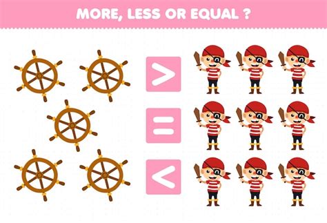 Lernspiel für Kinder mehr weniger oder gleich zählen Sie die Menge an ...
