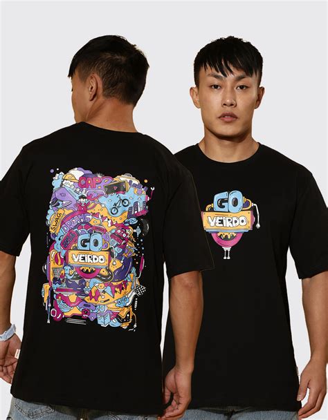 Doodle Black Oversized Back Graphic Printed Tshirt – Veirdo