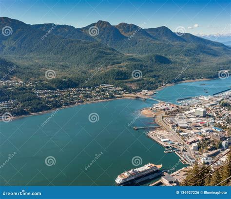 September 14, 2018 - Juneau, Alaska: Aerial View of Cruise Ship in Port ...