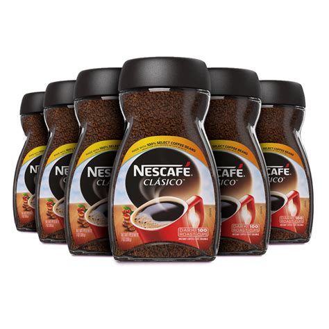 Nescafé Clasico Dark Roast Instant Coffee, 7 oz, 6 Count Box - Walmart.com