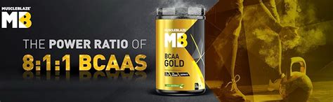 MuscleBlaze BCAA Gold 8:1:1 Powder, Green Apple (60 Servings, 450g ...