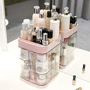 iCozzier Double Open Door Adjustable Acrylic Cosmetic Stand Large ...