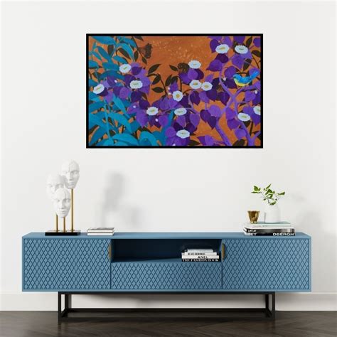"Untitled 2": Blue Violet Acrylic Painting by GOPAL Roy – ArtZolo.com
