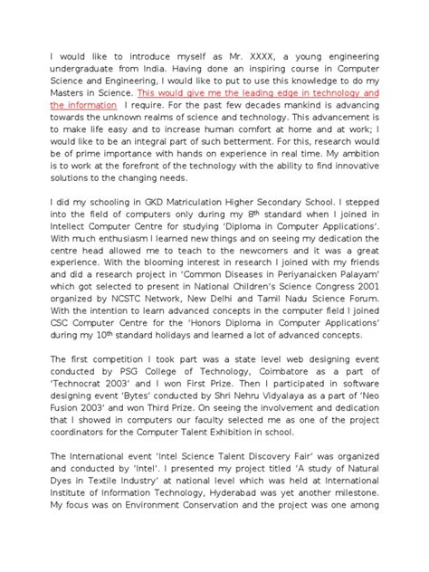 SOP for Masters in Computer Science Conversion Sample 的图像结果