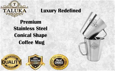 Taluka Stainless Steel Coffee Mug Double Wall Insulated Tea Cup 400 ML ...