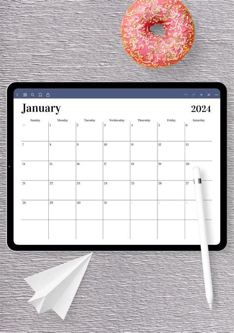 Free Printable Horizontal Calendar