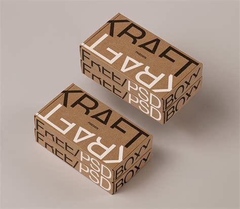Kraft Psd Boxes Packaging Mockup | Pixeden Club
