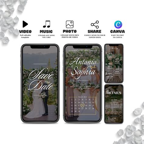 Wedding Save the Date Digital Video Invitation, Animated Wedding ...