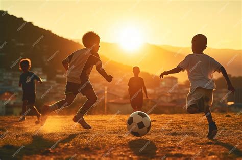 Premium Photo | Happy african kids playing with ball Childrens football ...