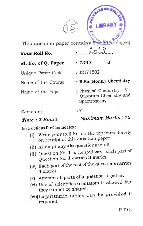 Paper 2019 - BA LIBRARY 15 [This question paper contains 8 ptinted ...